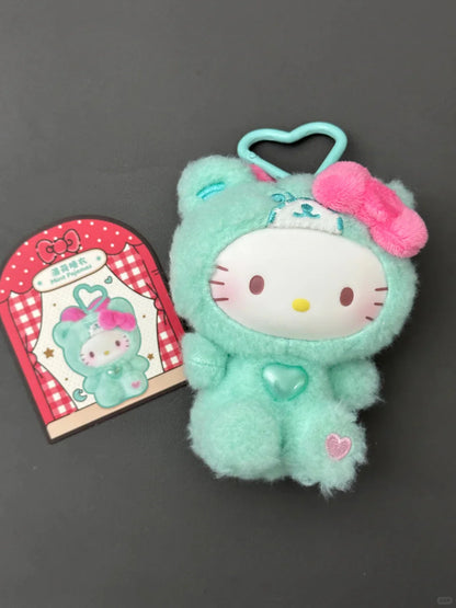 Hello Kitty Teddy Pajamas Plush Keychain