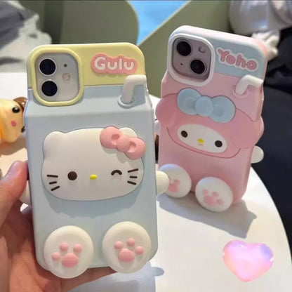 My Melody/Kitty 3D Baverage Phone Case