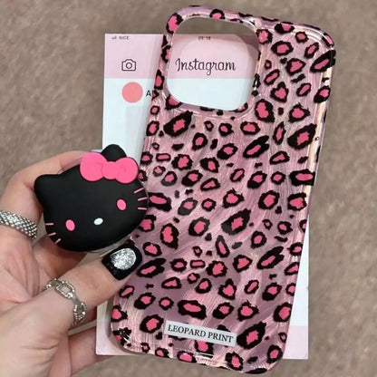 HelloKitty Leopard Phone Case and Pop Socket