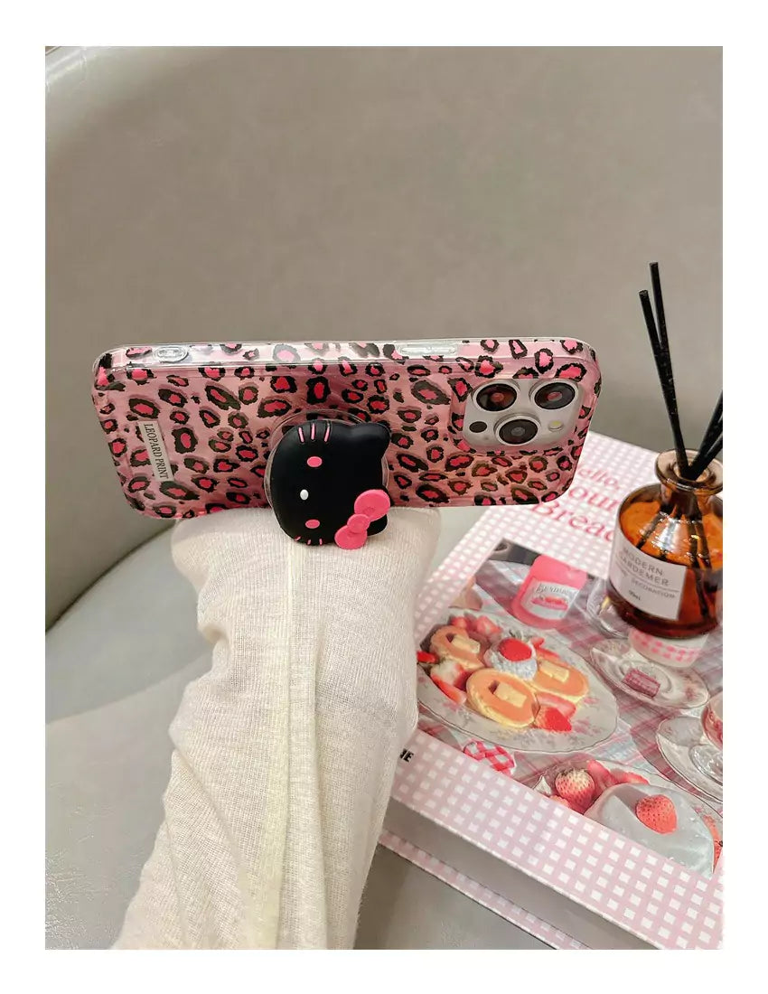 HelloKitty Leopard Phone Case and Pop Socket