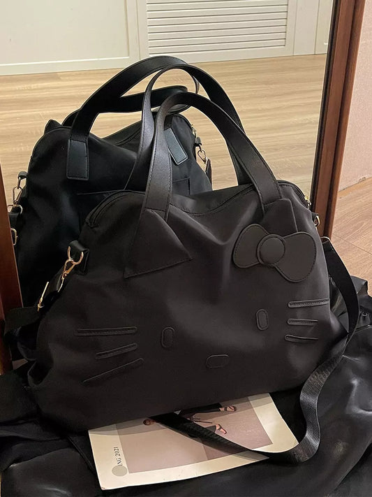 Hello Kitty Waterproof Black Large Travel Tote Bag