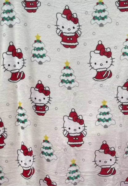 Hello Kitty Holiday-Themed Throw Blanket