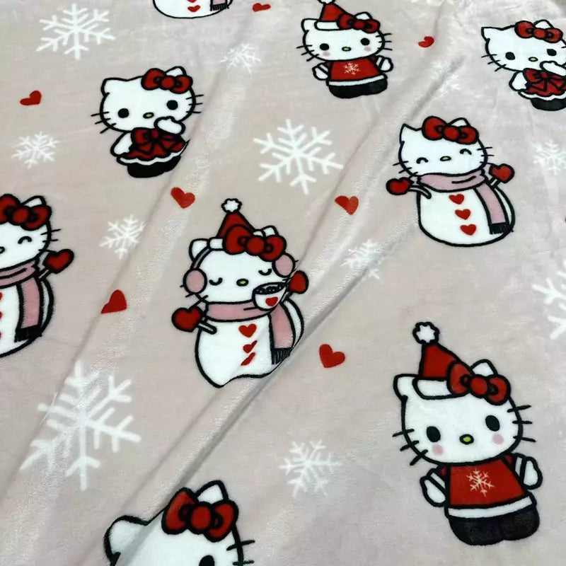 Hello Kitty Holiday-Themed Throw Blanket