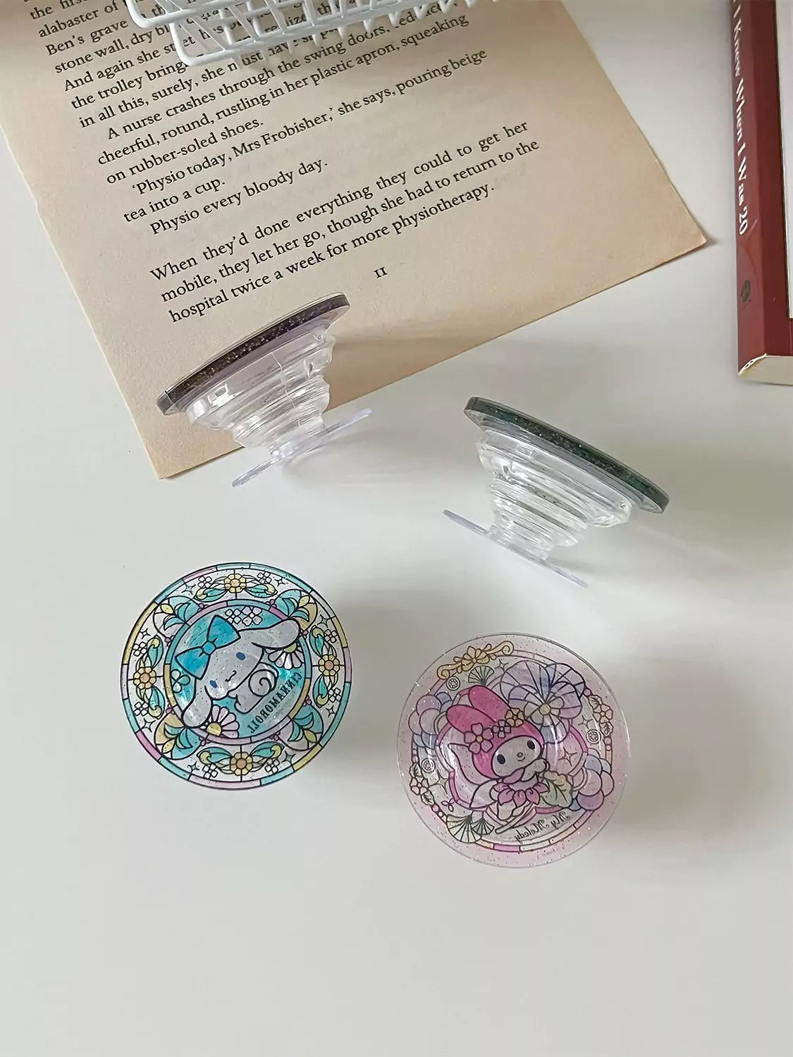 Sanrio Characters Stained Glass Pattern Glitter Magsafe PopSocket