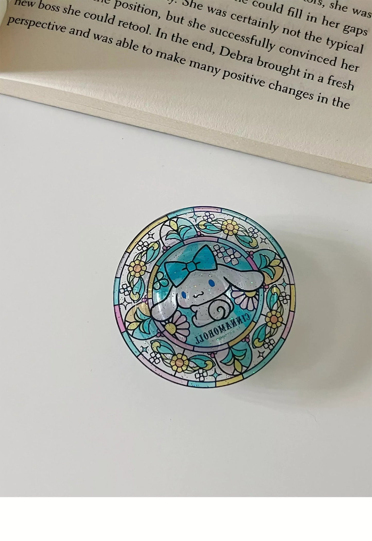 Sanrio Characters Stained Glass Pattern Glitter Magsafe PopSocket