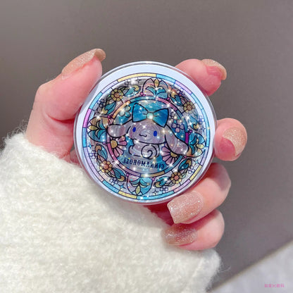 Sanrio Characters Stained Glass Pattern Glitter Magsafe PopSocket