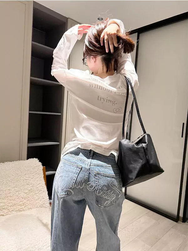 Hello Kitty Crystal Bow Jeans