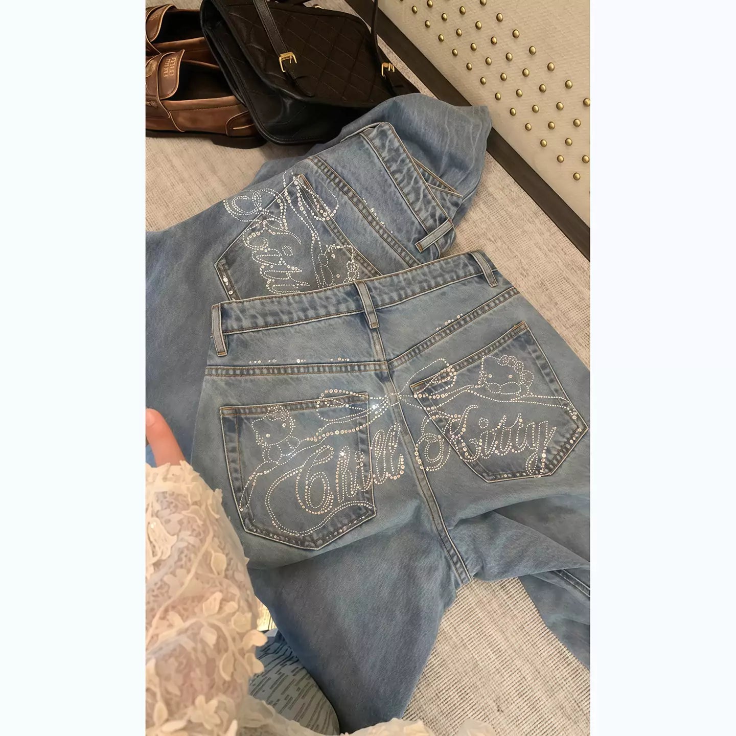 Hello Kitty Crystal Bow Jeans