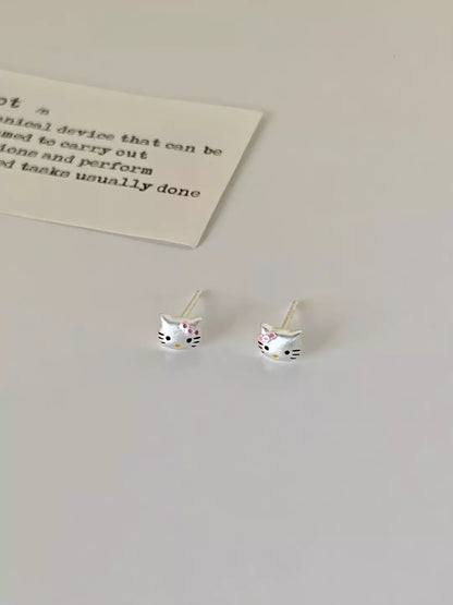 Silver HK Stud Earrings– Matte Finish
