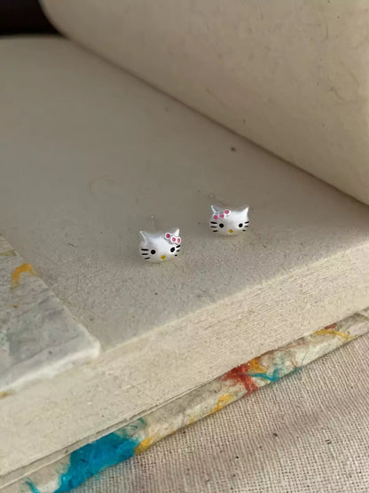 Silver HK Stud Earrings– Matte Finish