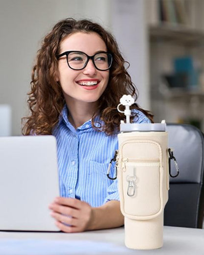 Matching Water Bottle Carrier Pouch with Phone Pocket & Adjustable Strap