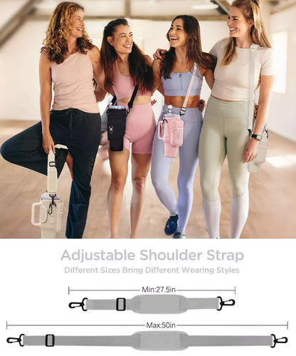 Matching Water Bottle Carrier Pouch with Phone Pocket & Adjustable Strap