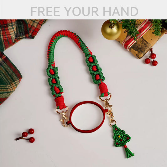 Christmas Braided Carry On Cup Strap