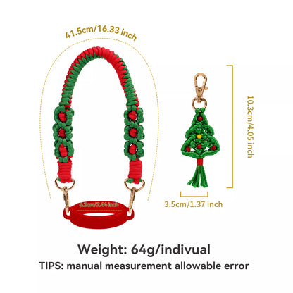 Christmas Braided Carry On Cup Strap