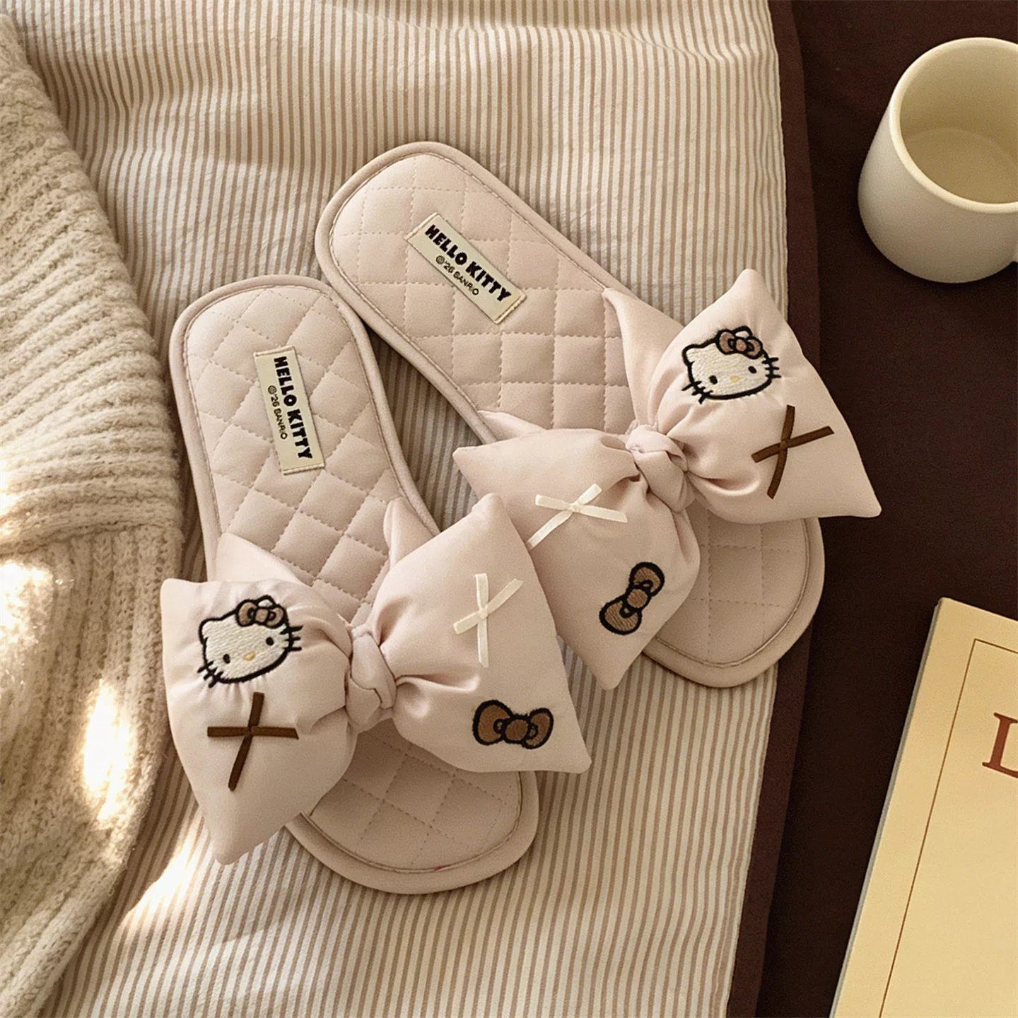 Hello Kitty Satin Bow Home Slippers