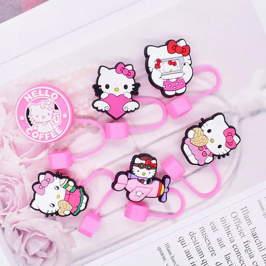 Hello Kitty Straw Toppers Set