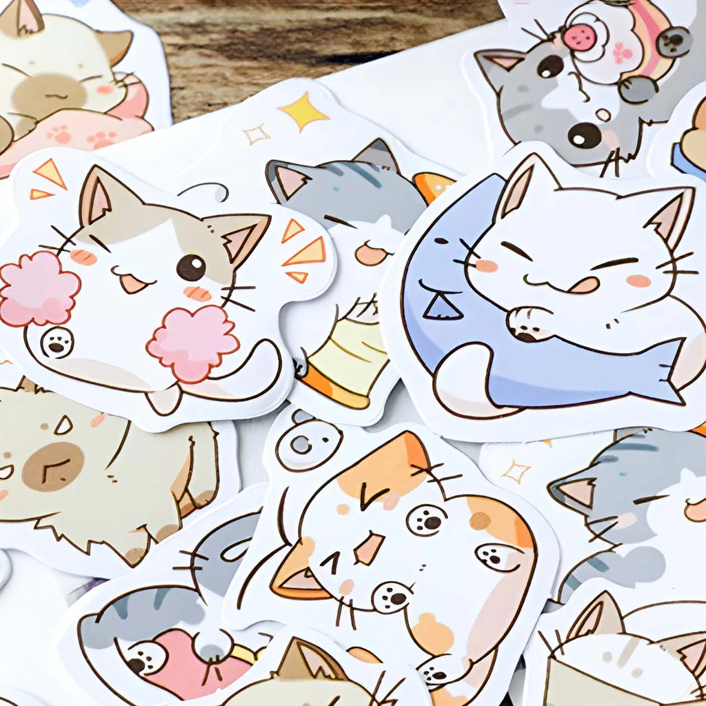 Little Chibi Cat Stickers – 45 Expressive Kitty Designs