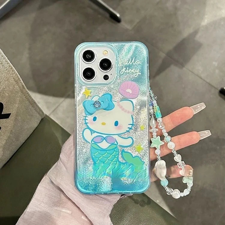 Hello Kitty Mermaid Princess Phone Case with Phone Charm
