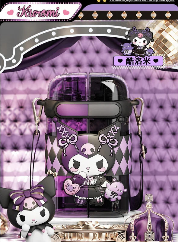 Sanrio Two-Tone Water Bottle with Dual Drinking Spouts – 640ml