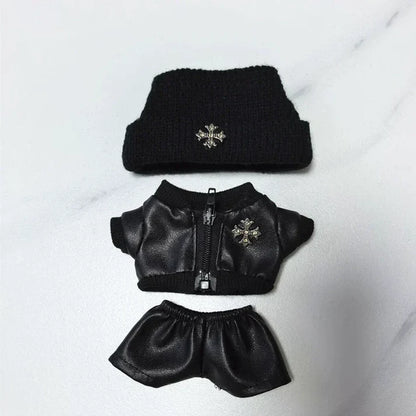Labubu Gothic Punk Couple Outfit Set – Black Leather Style (Outfit Only)
