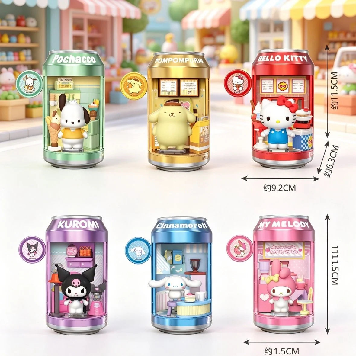 Sanrio Characters Soda Can Blind Box - Dessert Shop Street Mini Building Blocks