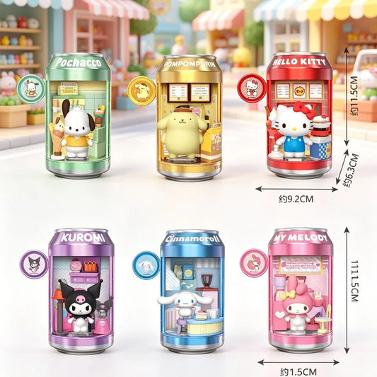 Sanrio Characters Soda Can Blind Box - Dessert Shop Street Mini Building Blocks