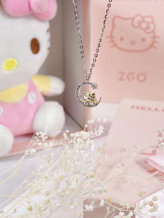 Hello Kitty Star and Moon Necklace