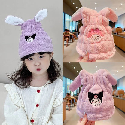 Sanrio Children's Bunny Ears Shaped Hair Drying Cap