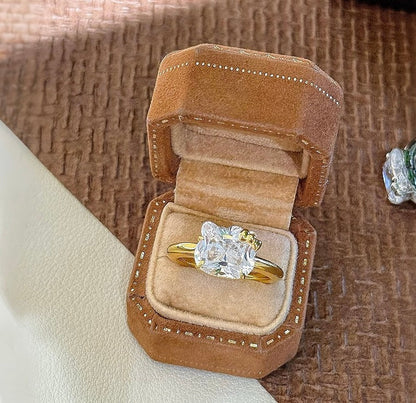 Hellokitty 925 Sterling Silver White Gold Plated Cubic Zirconia Promise Ring