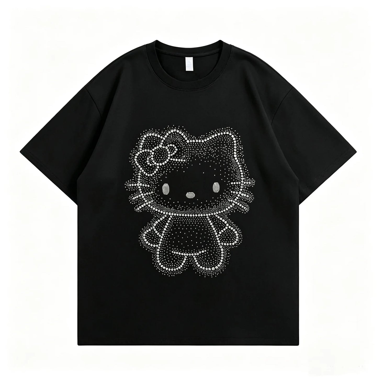 Sparkle Rhinestone Hello Kitty Oversized Cotton Tee