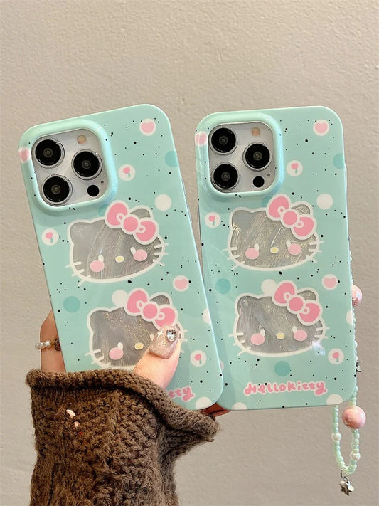 HelloKitty Mint Phone Case with Phone Charm