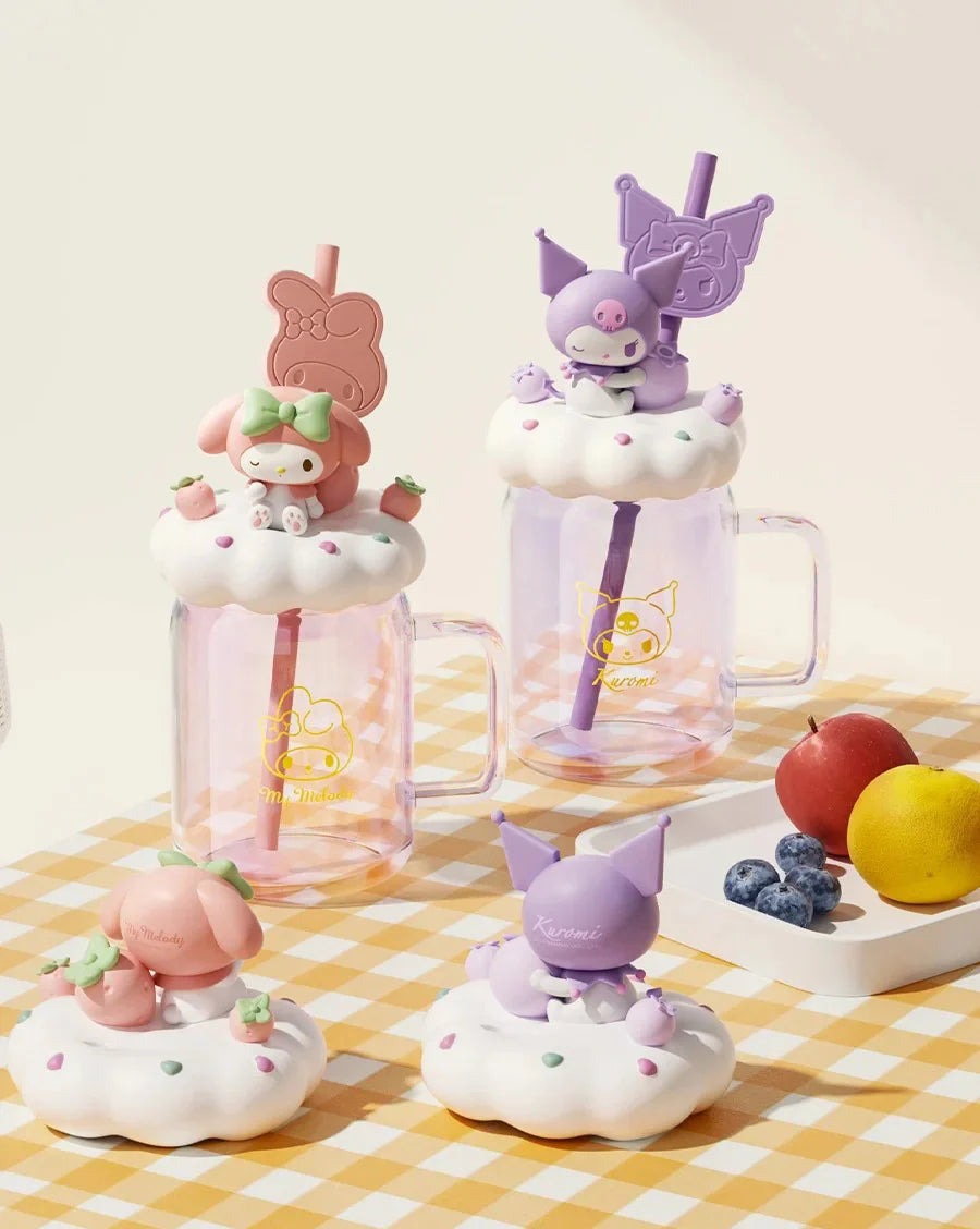 Kuromi/My Melody Glass Straw Cup