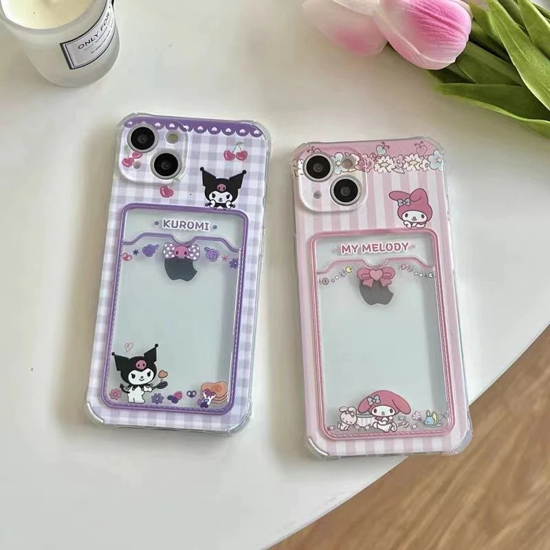 Kuromi / My melody Phone case with card holder – In Kawaii Shop