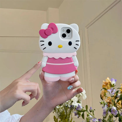 Hello Kitty 3D Pink Dress Silicone Phone Case