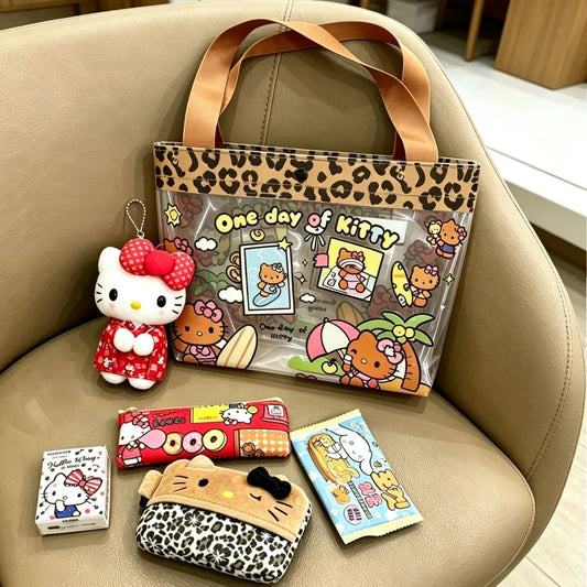 Leopard Print Hello Kitty Clear Tote Bag