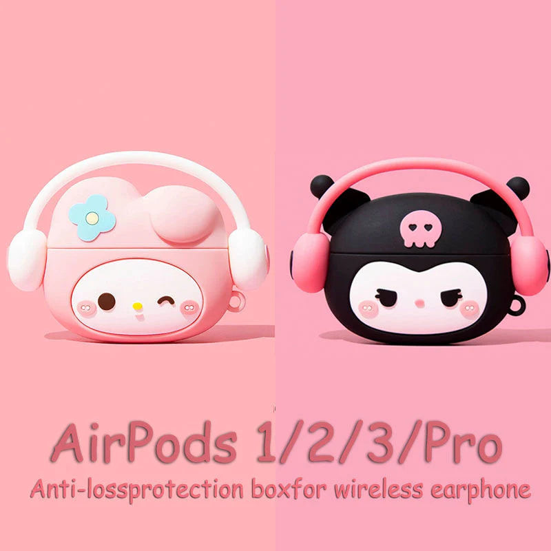 Sanrio Wearing Headphone AirPod Case