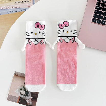 Hello Kitty Hand-Holders Mid Calf Socks