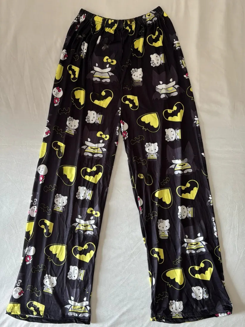 Hello Kitty x Batman Print Lightweight Pajama Pants