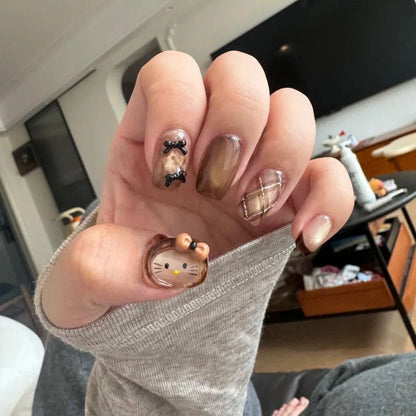 Cappuccino Kiss Hello Kitty Press-On Nail Set