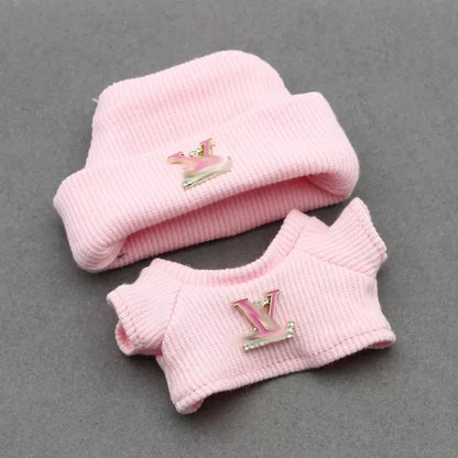 Pink LV-Inspired Labubu Outfit Set