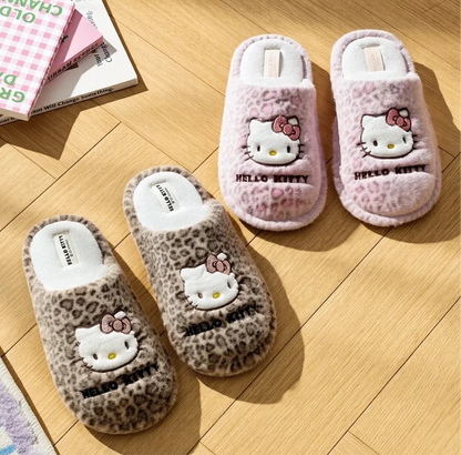 Hello Kitty Leopard Fluffy Slipper