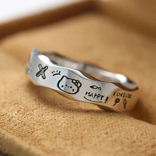 Sanrio Sterling Silver Graffiti Ring