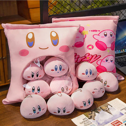 Kirby Plush Pillow with 6 Mini Plushies Set
