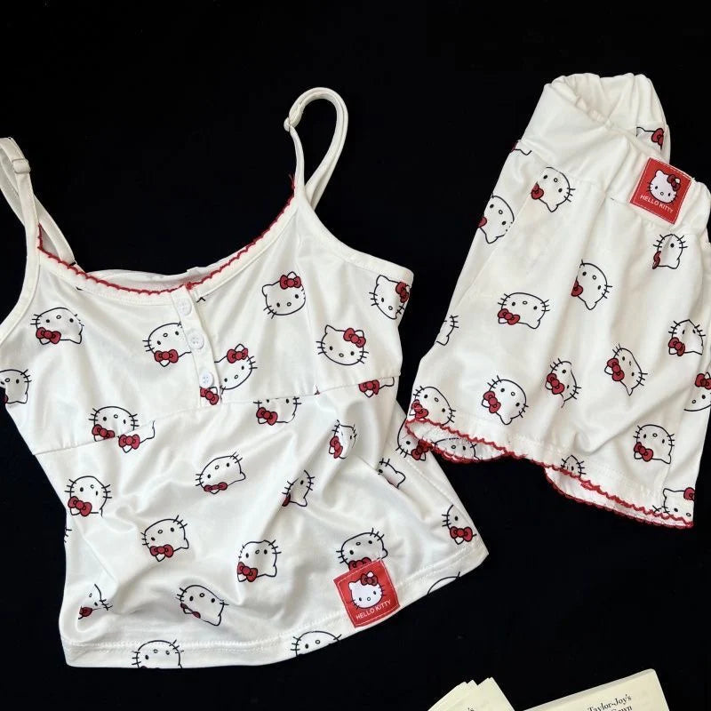 Hellokitty White Sweety Sleepwear Top with Shorts Pj Set