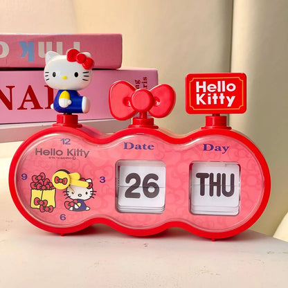 Hello Kitty Retro Flip Desk Calendar Clock