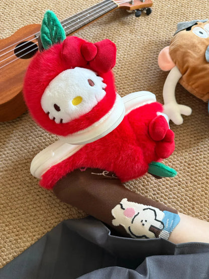 Hello Kitty Apple & Pear Plush Slippers