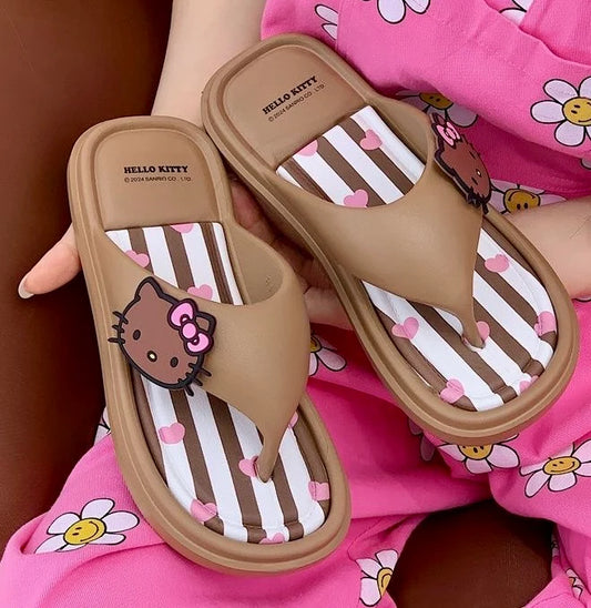 Tanned Hello Kitty Flip-flop Slippers