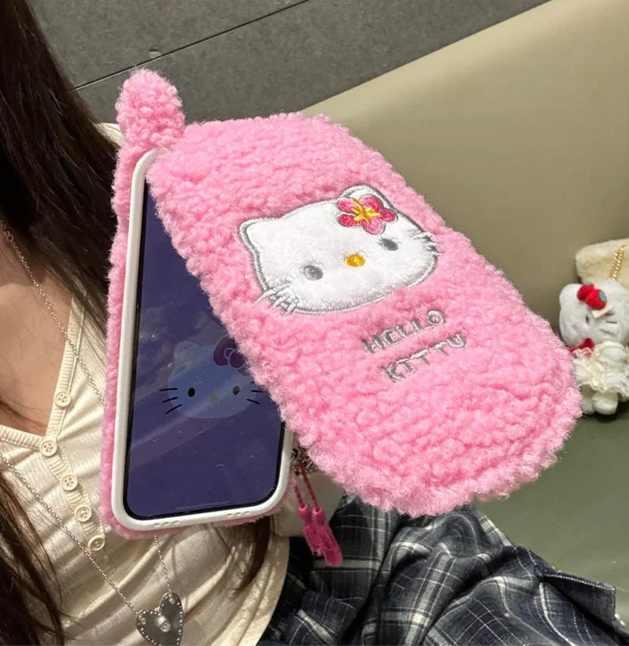 HelloKitty Dreamy Pink Fuzzy Phone Case