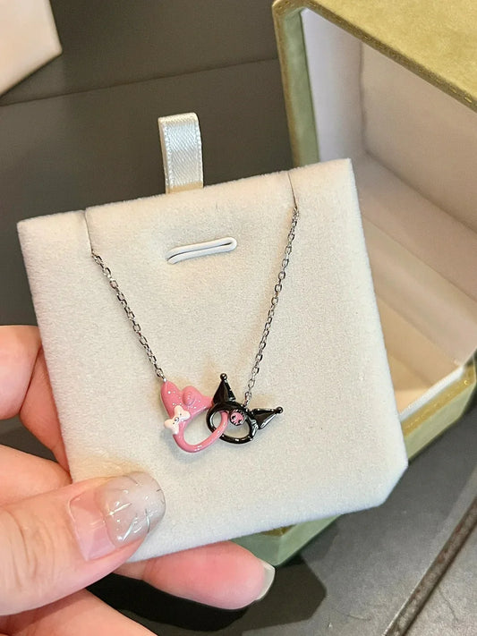 My Melody and Kuromi Hook Together Necklace