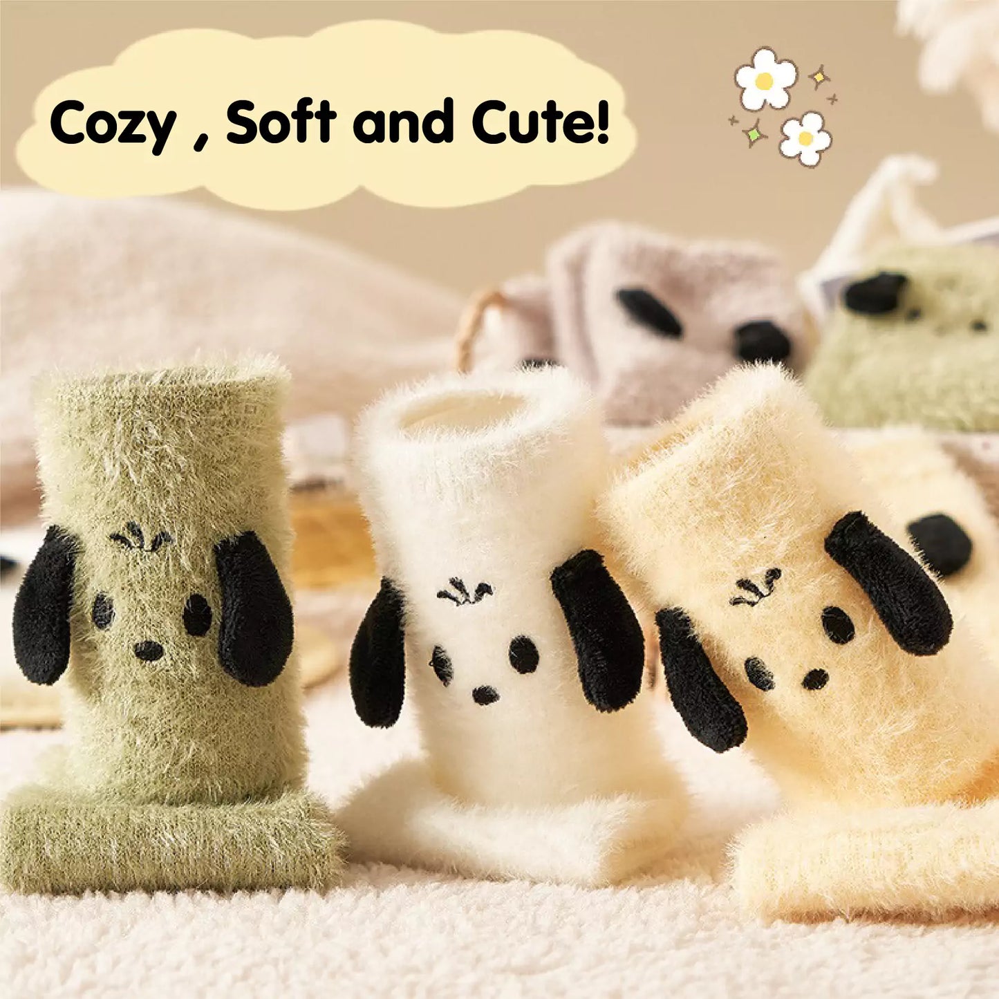 Pochacco Fleece Socks (5 PCs Pack)